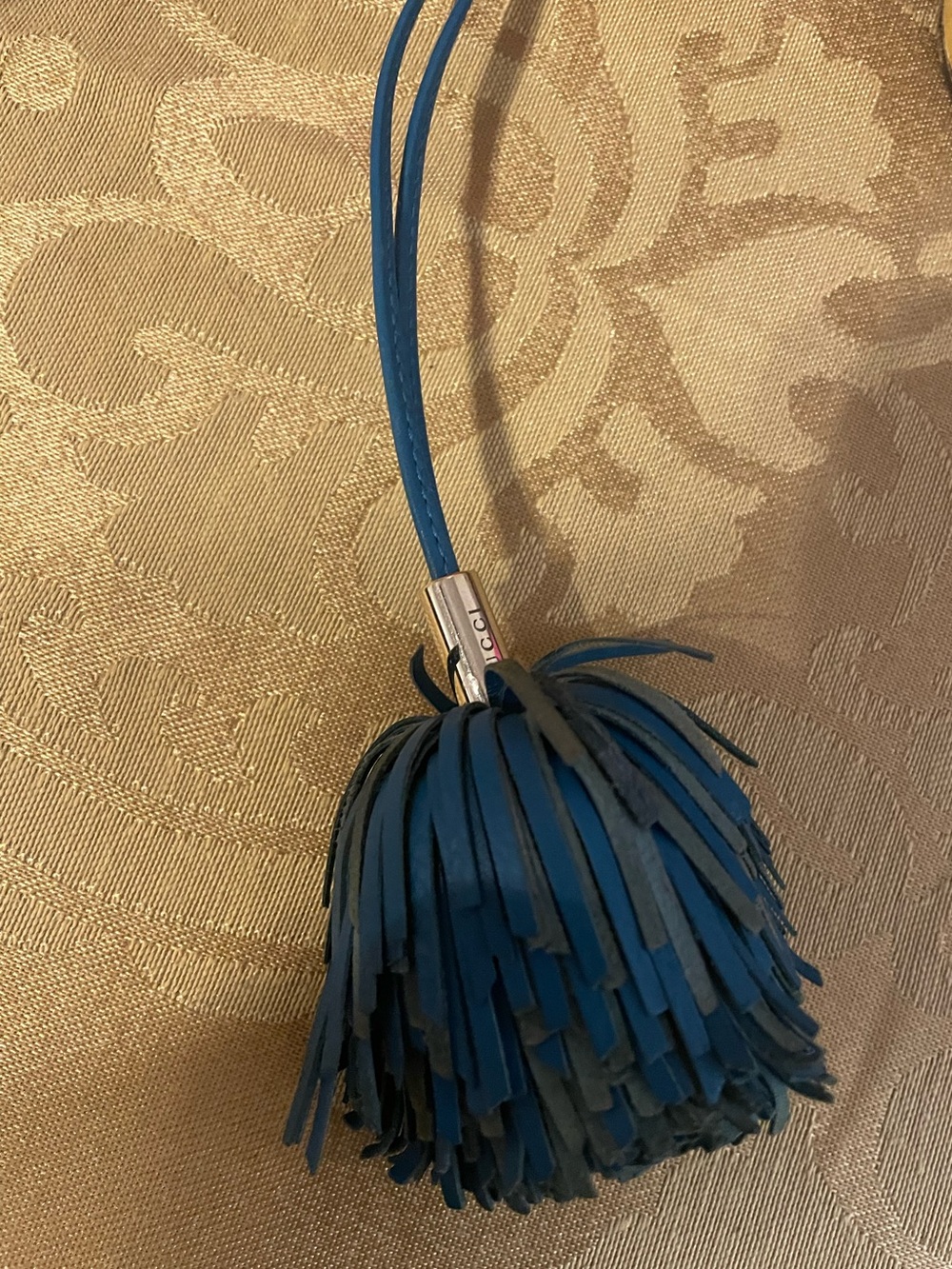 Authentic Gucci, vintage leather purse charm tassel fringe